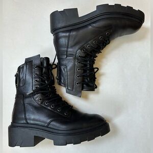 ASH Madness Maddox leather combat boots size 8.5 or 39 zip up lace